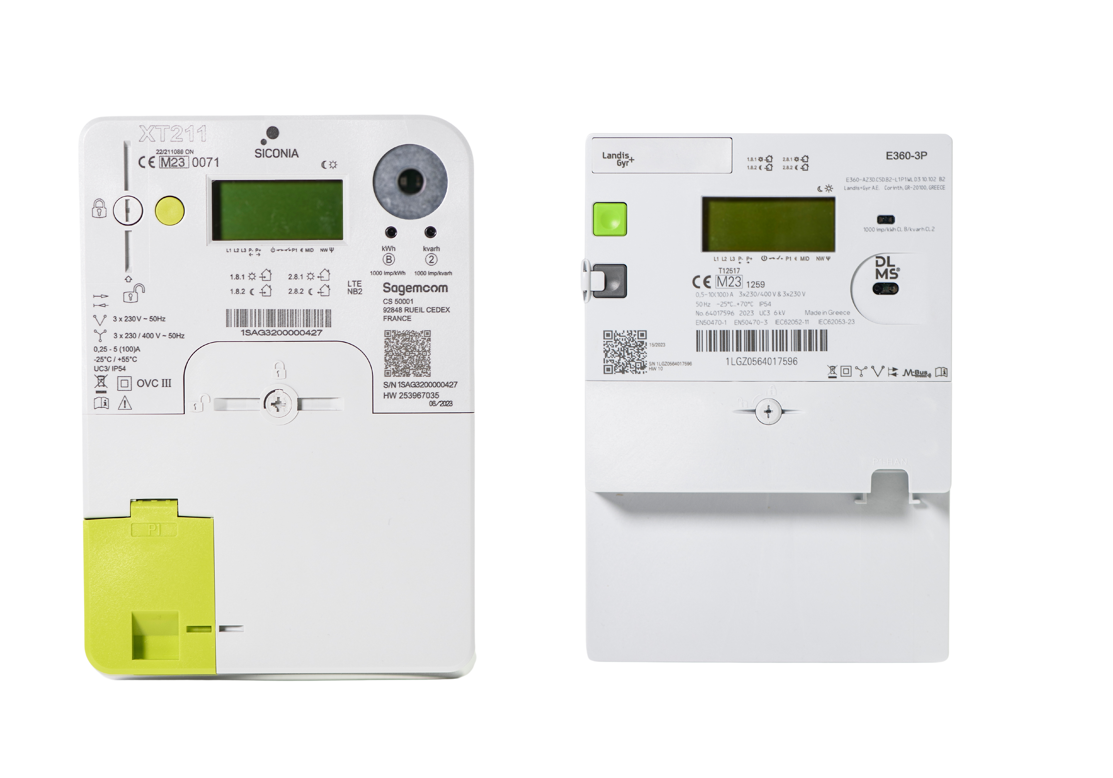 Digitale elektriciteitsmeter Sagemcom XT211 & Landis+Gyr E360 3P