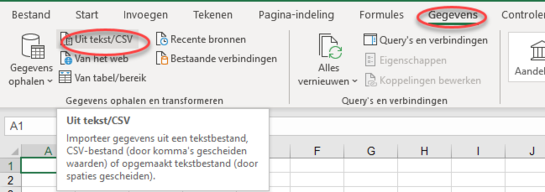 Mijn Fluvius - groene stroom - correctie csv in excel - gegevens uit tekst/csv