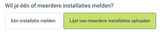 Mijn Fluvius - groene stroom - knop: lijst meerdere installaties uploaden