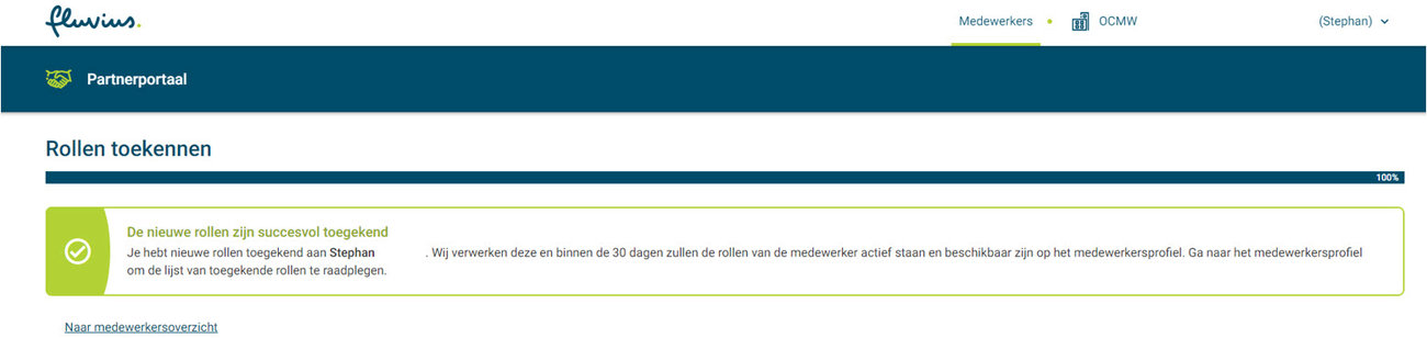 Bevestiging nieuwe rol